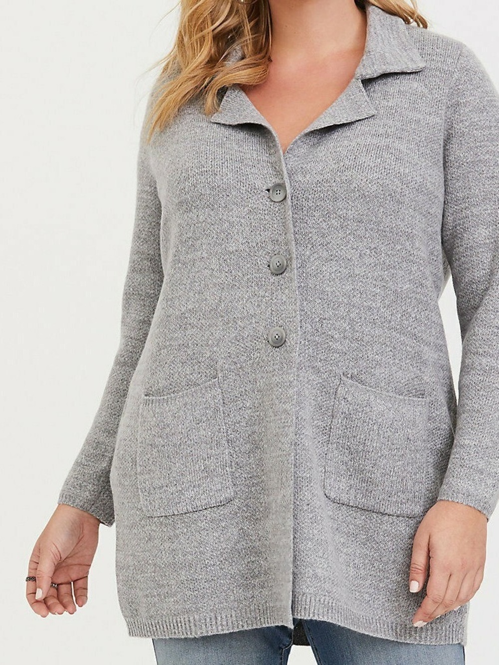 Torrid Gray Knit Sweater with Black Label